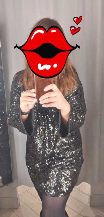 Сукня з паєтками та сумочка Total shine look