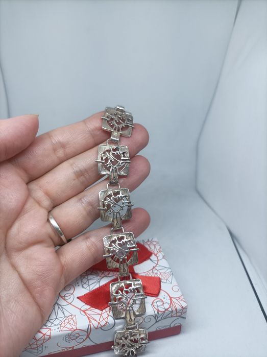 Srebrna bransoletka 925 długość 19,5 cm