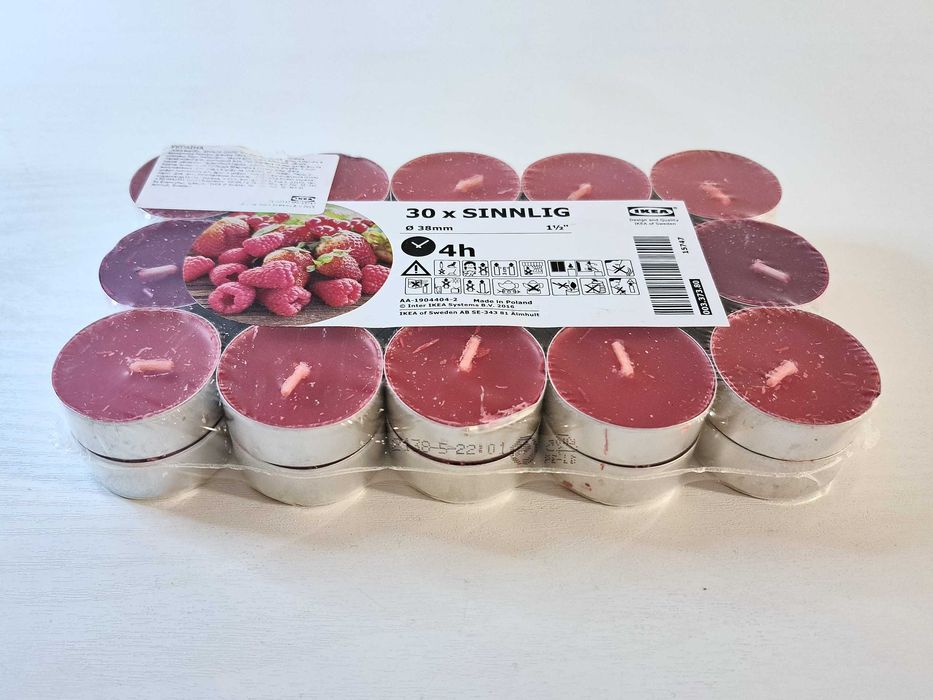 Ароматизовані свічки-таблетки IKEA Sinnglig (Сінліг) Ягідні 30 штук