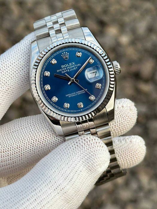 Швейцарський жіночий годинник Rolex Datejust Blue Diamond 36 mm - Lady