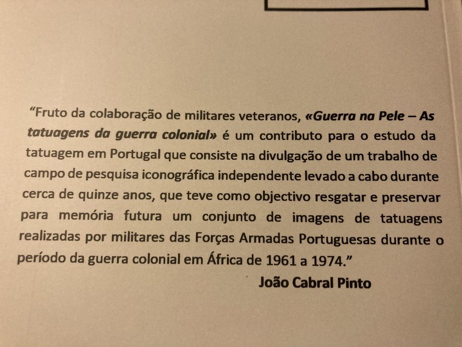 Guerra na Pele - Tatuagens Guerra Colonial Ultramar África RARO Tattoo
