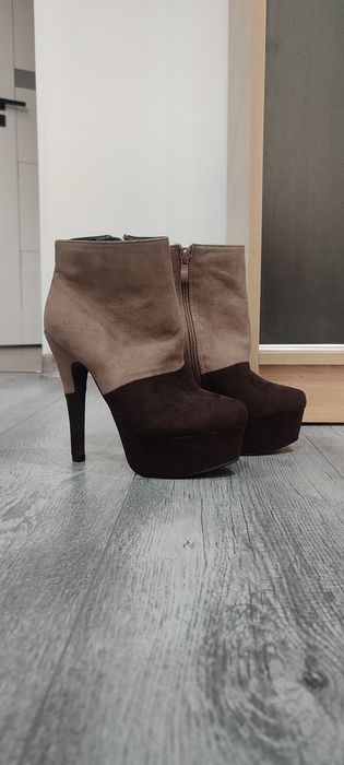 Botki ocieplane, wysoki obcas. PIĘKNE