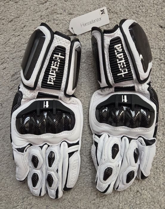 Harssidanzar Rękawice Białe Skórzane,rozmiar-M /8