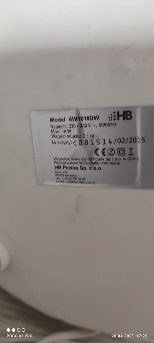 Nawilżacz powietrza HB AW1010DW