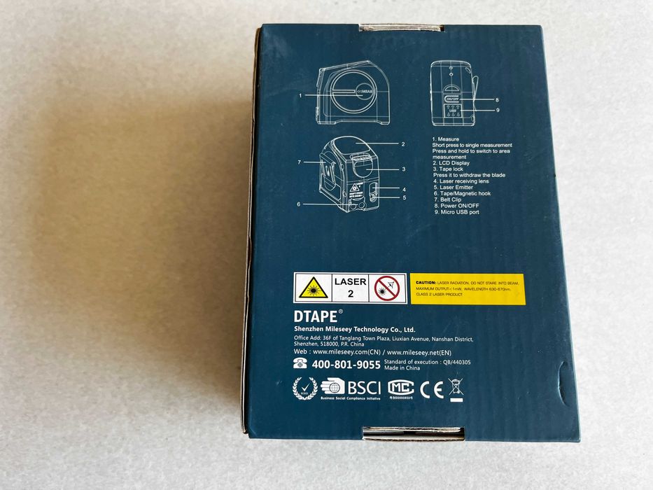 Mileseey DT10 - Medidor Laser e Fita (Recarregável)