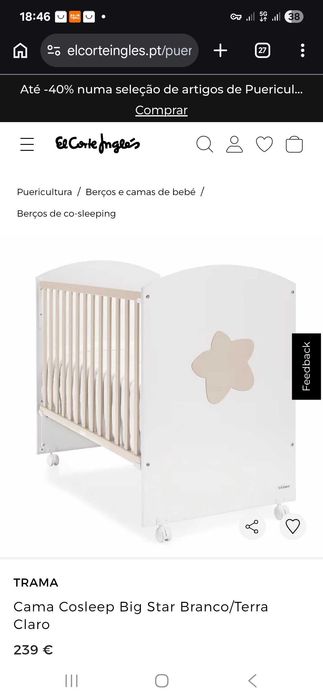 Berço TRAMA branco/cinza
