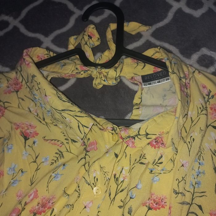 Żółta bluzka w kwiatki rozm 46/48/50