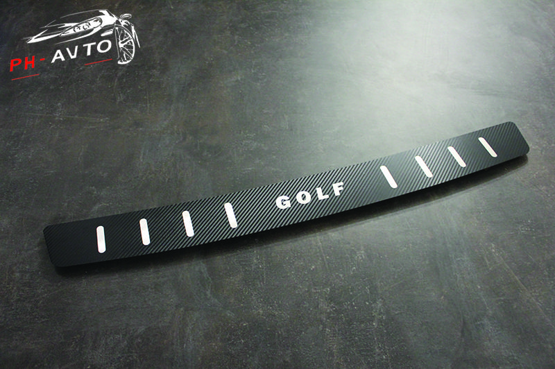 Накладка на бампер VW Golf 7 Combi Універсал Нержавійка + карбон