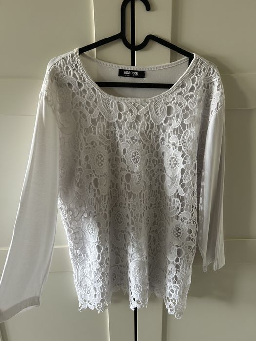 Białą koronkowa bluzka XL/XXL