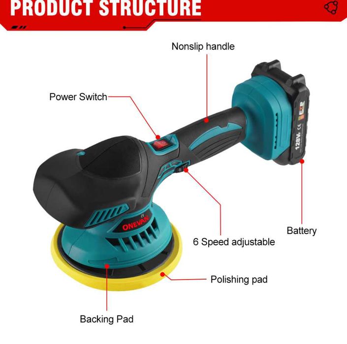 F887 Polidora orbital com 6 velocidades  acessórios incluidos