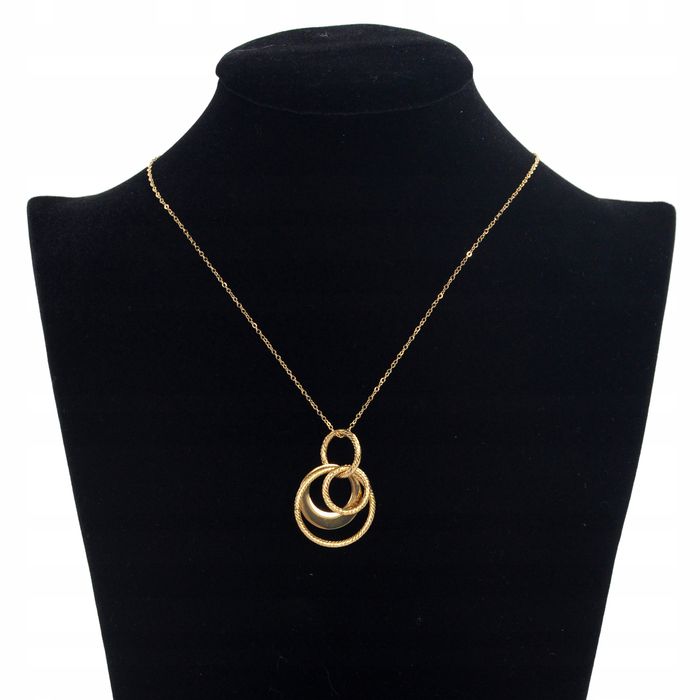 Łańcuszek Celebrytka Koła w Kołach Złoty Stal 136