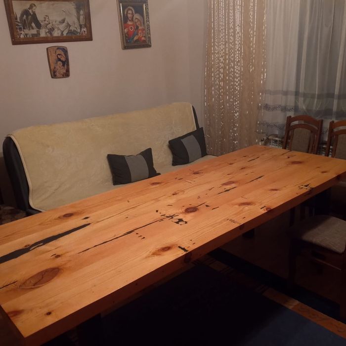 Stół drewniany stół z drzewa stół do salonu