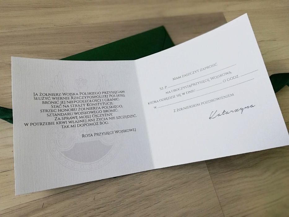 Zaproszenia na przysięgę wojskową