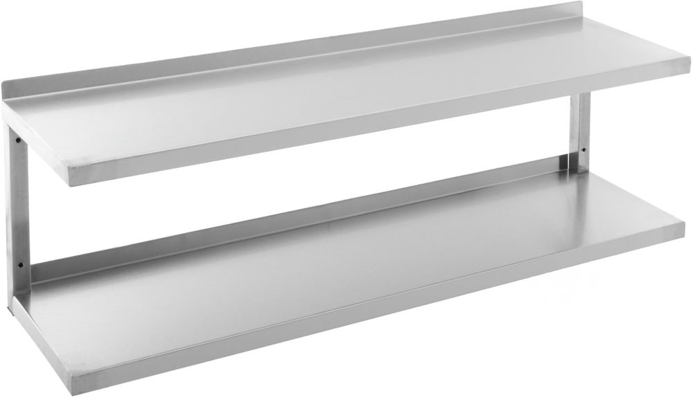 Полиця на 2 рівня 1200x300x350 мм нержавіюча сталь
