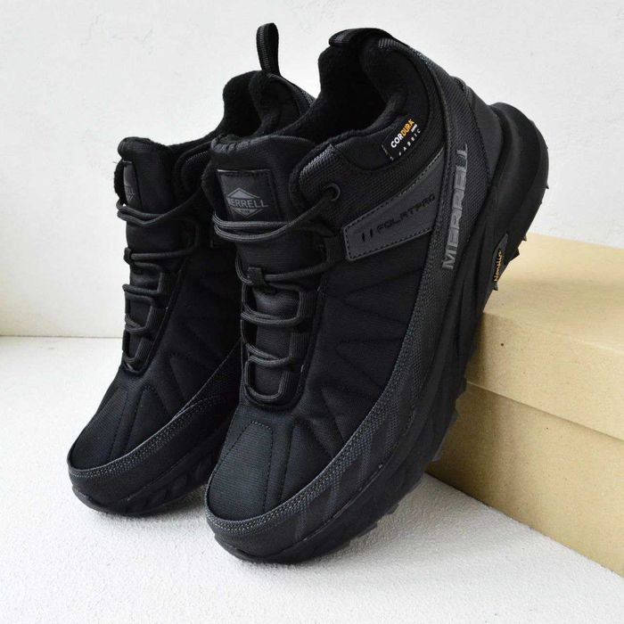 Merrell Float Pro Cordura Black чорні високі чоловічі зимові кросівки ...