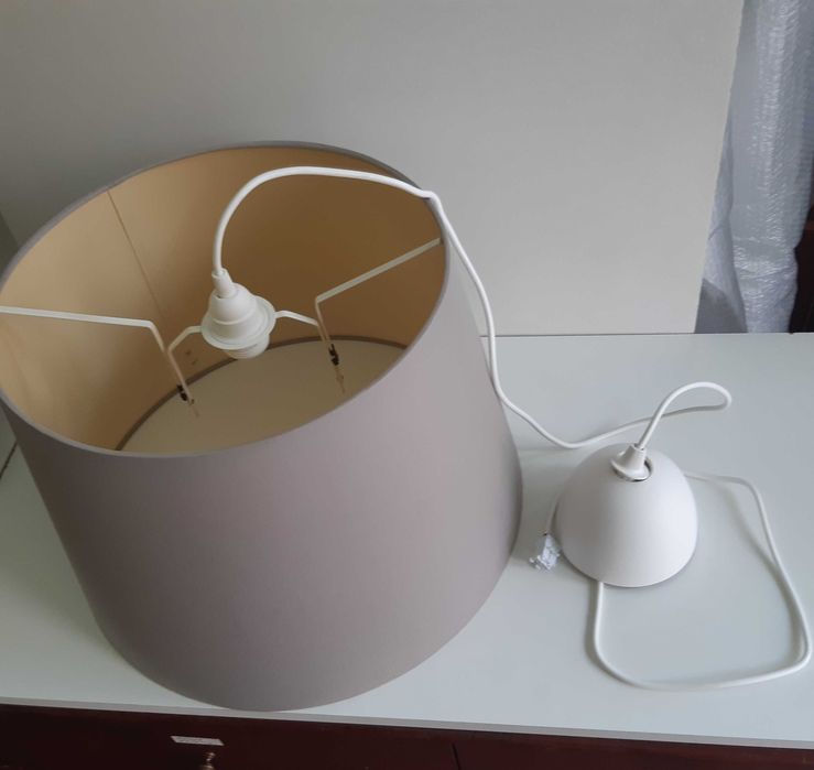 Candeeiro de Tecto IKEA Abajur Grande Cinzento