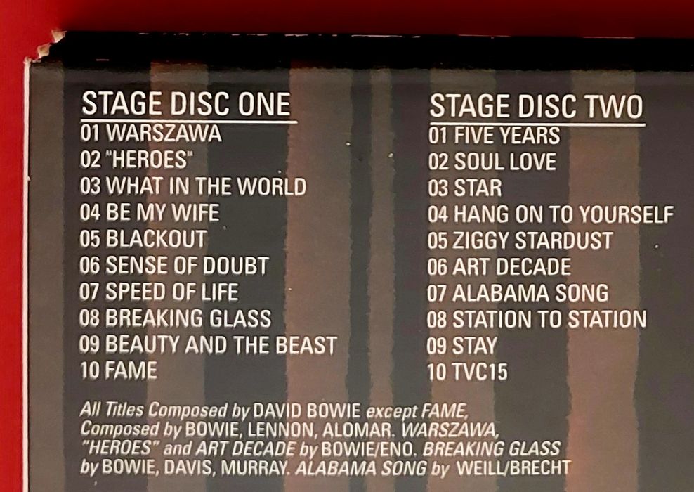 2 CDs David Bowie STAGE