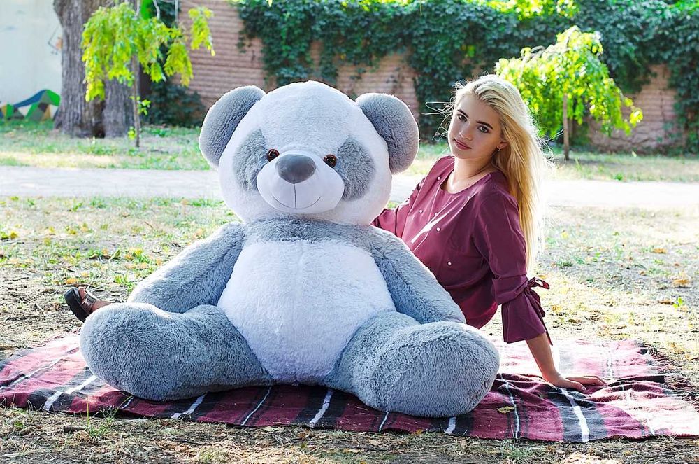Велика м'яка панда 140см. Плюшева панда. Великий ведмедик панда