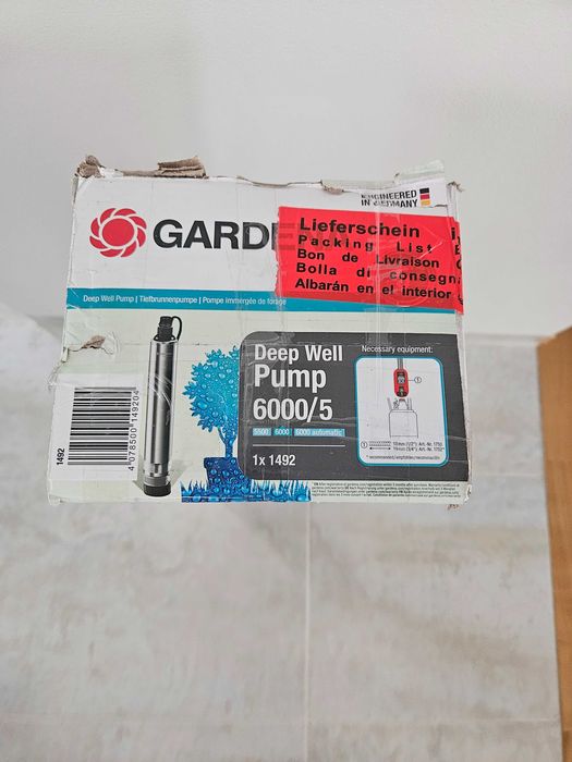 Pompa głebinowa Gardena 6000/5 Nowa! Automatyczna ze stali nierdzewnej.