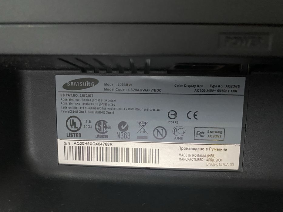 monitor 20” samsung niesprawny