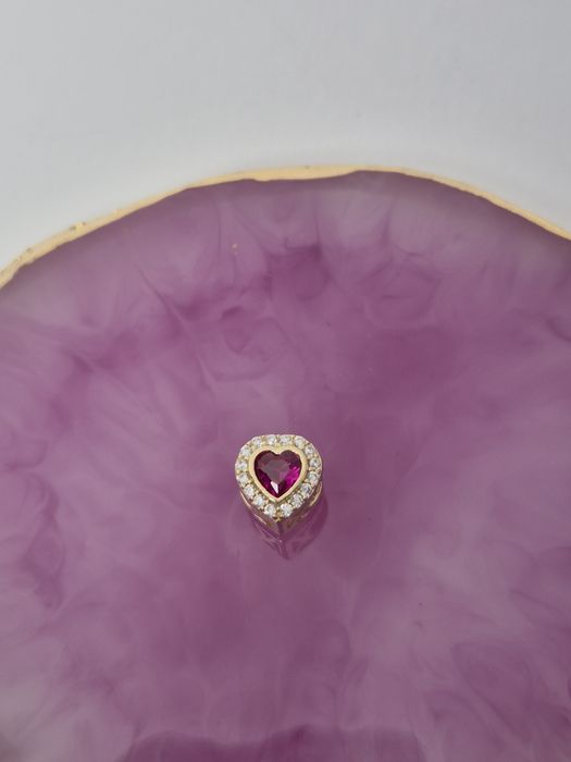 Nowy złoty charms do bransoletek typu Pandora,kolorowe serce