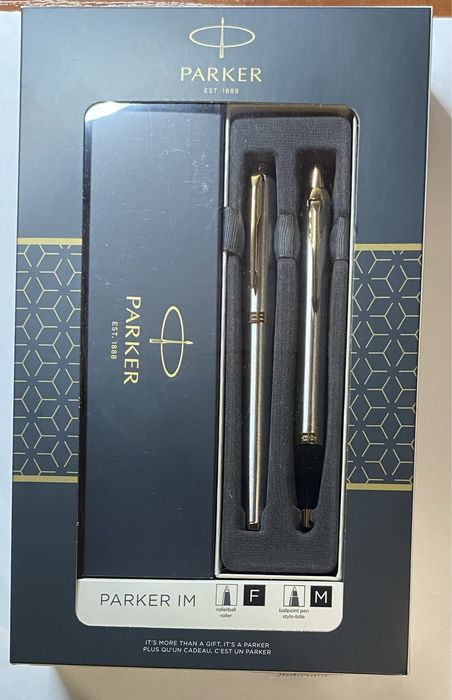 Набір Parker IM 17 Brushed Metal GT RB+BP в подарунковій упаковці