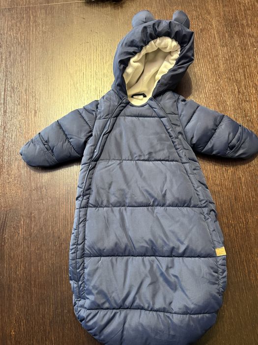 Зимовий конверт-комбінезон HM для малюка 0-2міс, теплий,з капюшоном