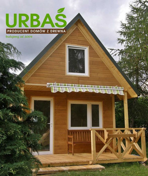 Dom letniskowy na działkę ROD drewniany 44 m2 + taras 8 m2