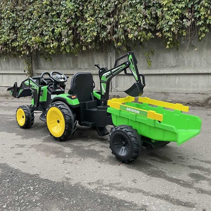 TRAKTOR Koparka JOHN DEERE Ładowarka Ciągnik Auto Akumulator 2 DZIECI