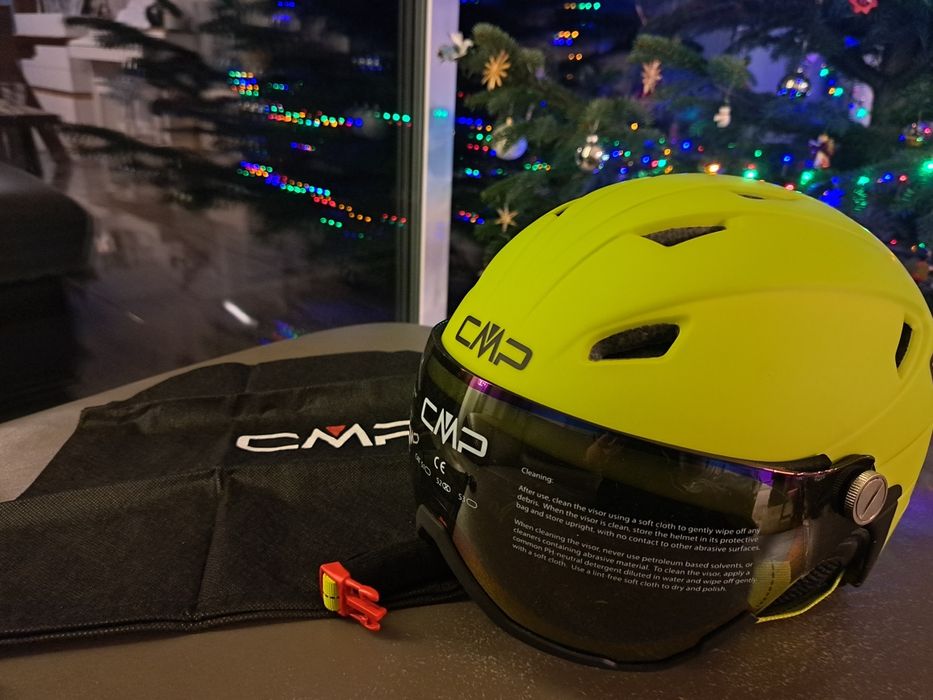 Nowy kask narciarski CMP z goglami przełbicą r. M 54-56