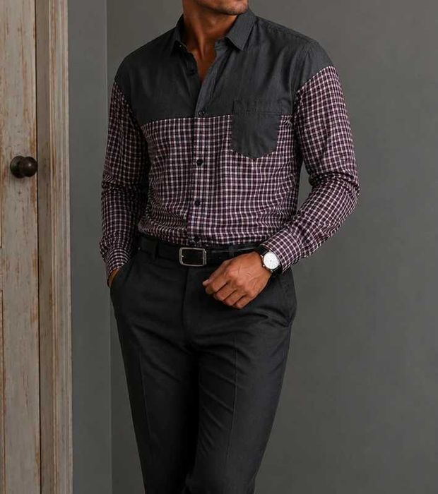 Zara Man koszula męska w kratę slim fit L