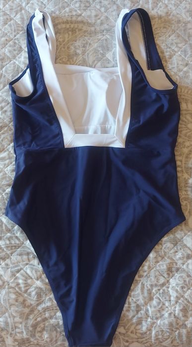Fato de banho azul e branco