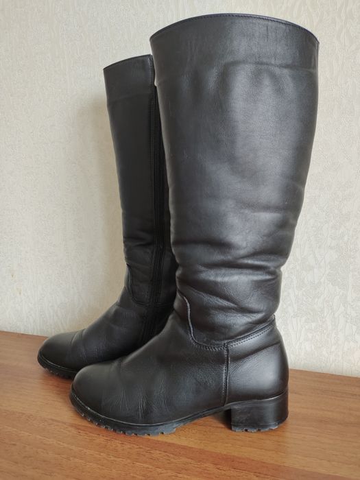 Сапоги чоботи шкіра натуральна хутро