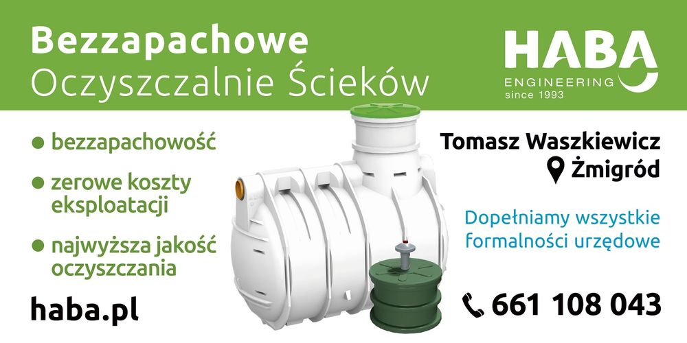 Oczyszczalnie biologiczne retrofit bezzapachowe Haba