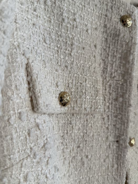 Твідовий жакет білий укорочений