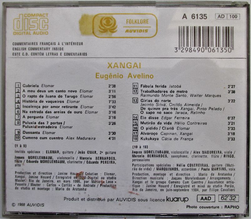CD - Xangai - Canções Populares do Nordeste do Brasil, como novo, raro