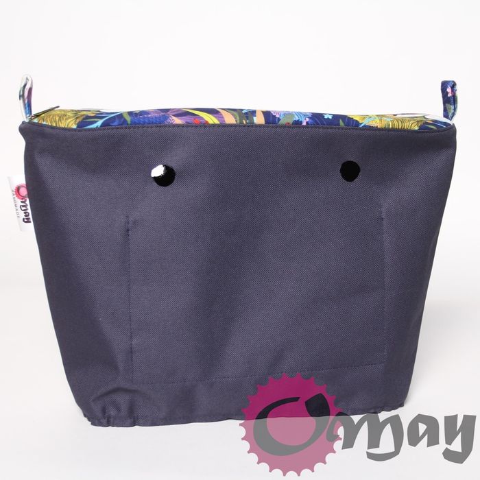 Granatowy organizer do OBAG STANDARD welur kwiaty ocean wkład OMAY