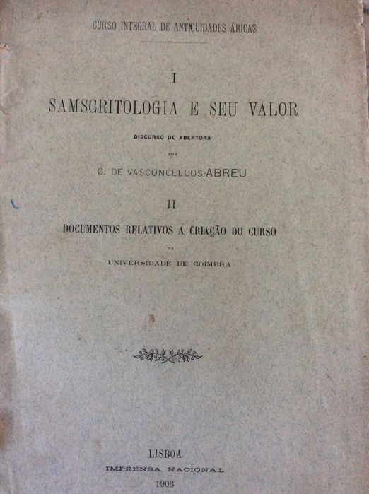 Curso integral de antiguidades áricas, 1903 . Raro