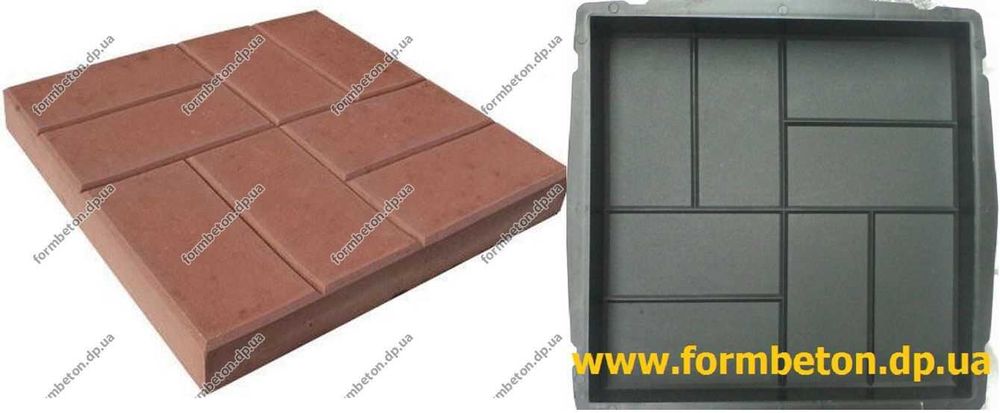 Формы для тротуарной плитки 40х40 Паркет 8 Кирпичей Большой склад форм