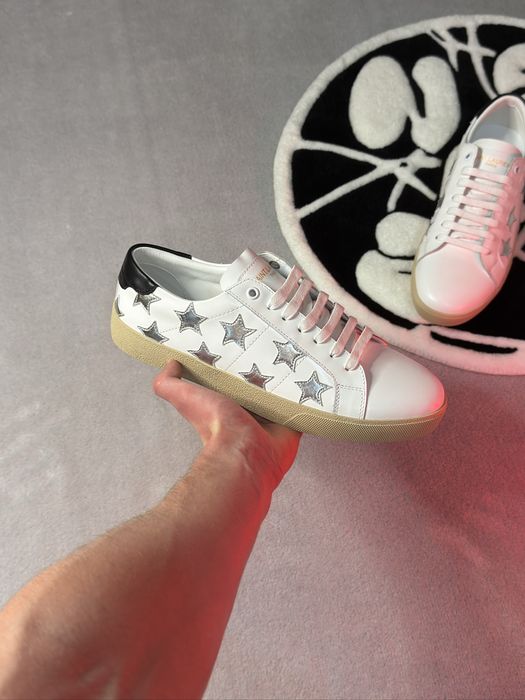 На руках!!!Кеди Saint Laurent Court Classic "White/Silver" 41-45