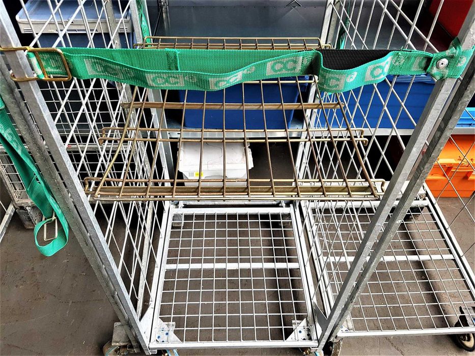 Wózek Magazynowy Transportowy Kurierski Gniazdowy Siatkowy Platforma