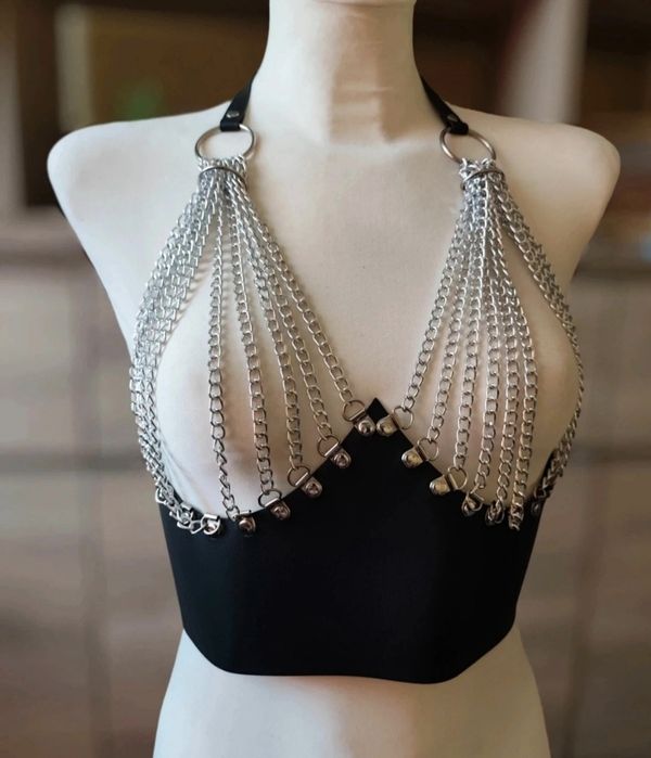 Srebrny Top z tancuchów / Body
Chain / Harness- Festiwalowy Look