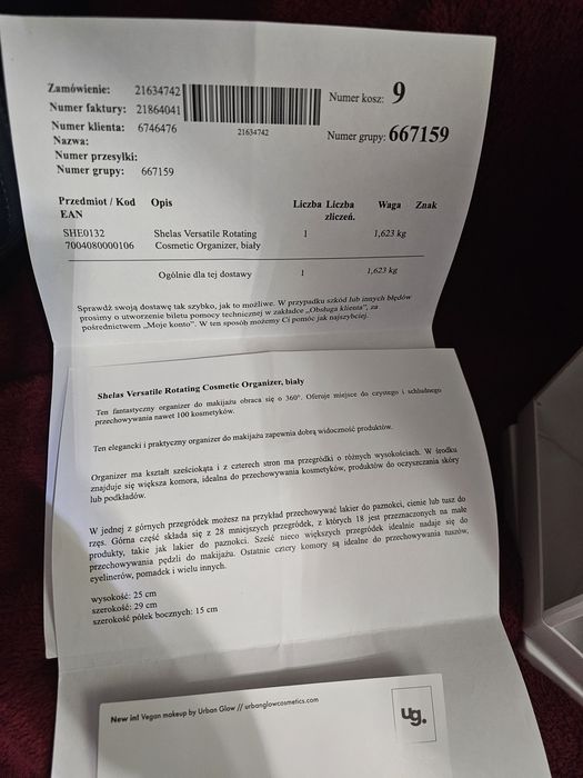 Organizer na kosmetyki biały obrotowy organizer 360 stopni