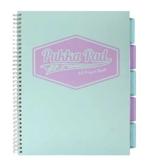 Kołozeszyt A4 Pukka Pad. Project Book. Kratka, 200 stron, pastel