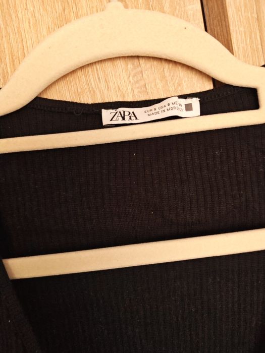 Crop top zara czarny wiązany