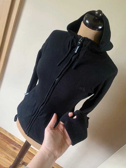 Bench sweterkowa logo bluza z kapturem czarna dlugi rekaw kardigan s m 38
