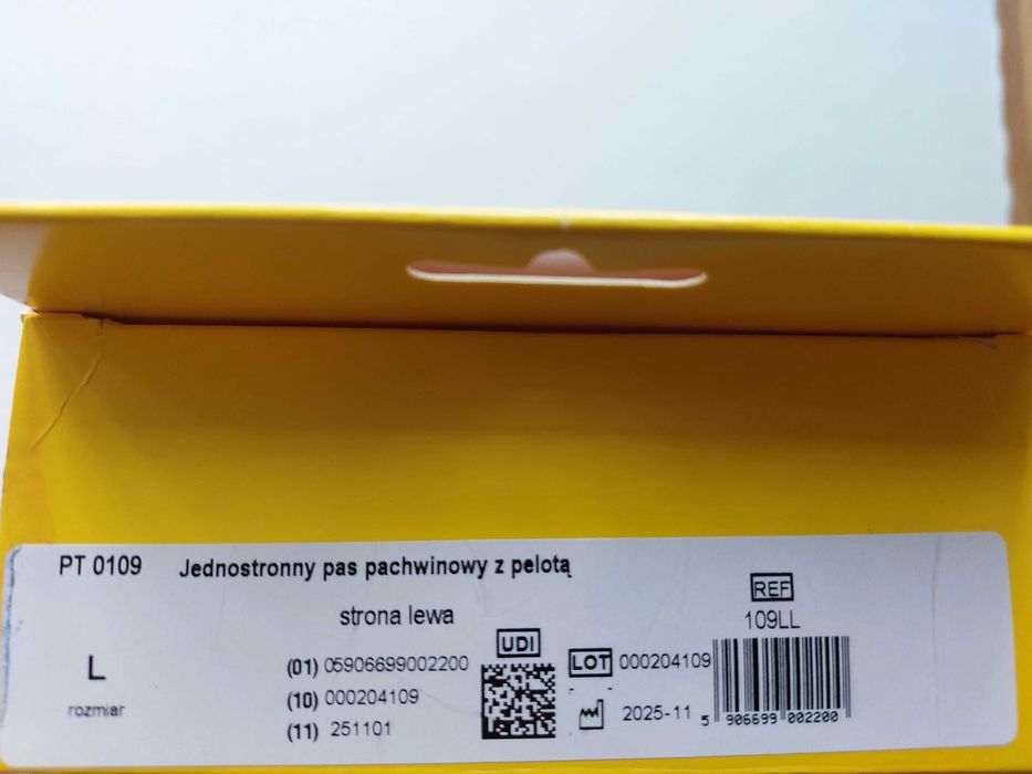 przepuklinowy pas pachwinowy jednostronny lewy