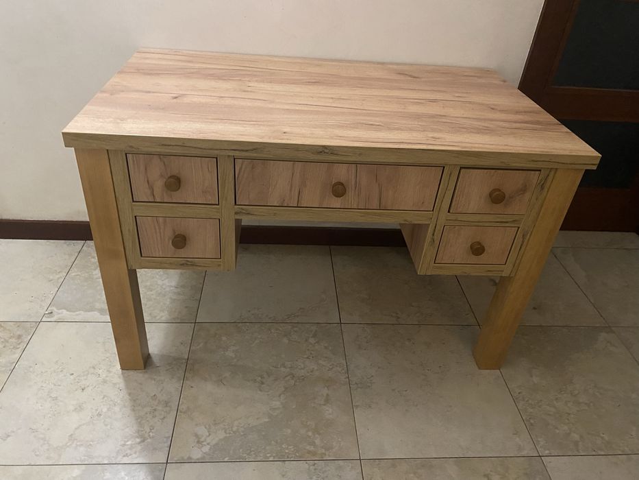 Biurko dębowe 70x120x75cm piękne, lite drewno, jak nowe