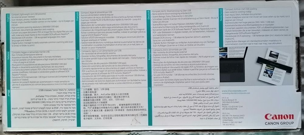 Scanner Portátil IRIS Express 4- novo, 3 anos de garantia