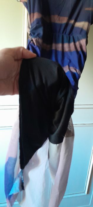 Vestido em chiffon forrado drapeado